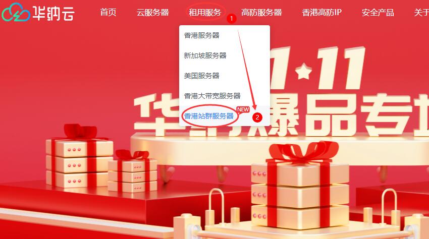 华纳云香港站群服务器购买 - 首页入口