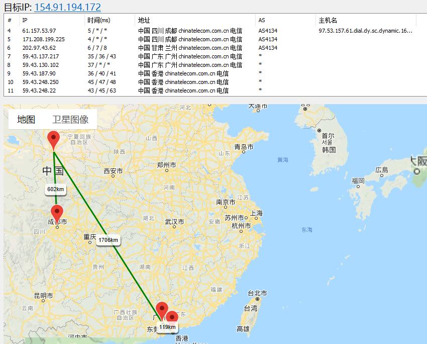 ZJI香港站群服务器路由测试