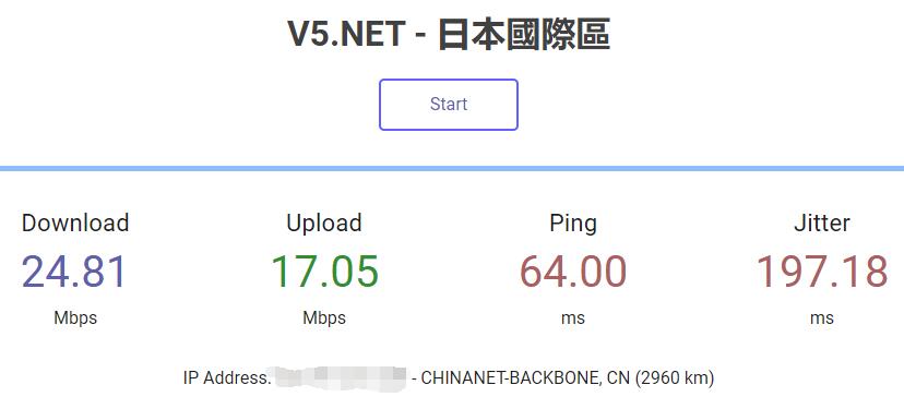 V5.NET日本服务器路下载、上传速度