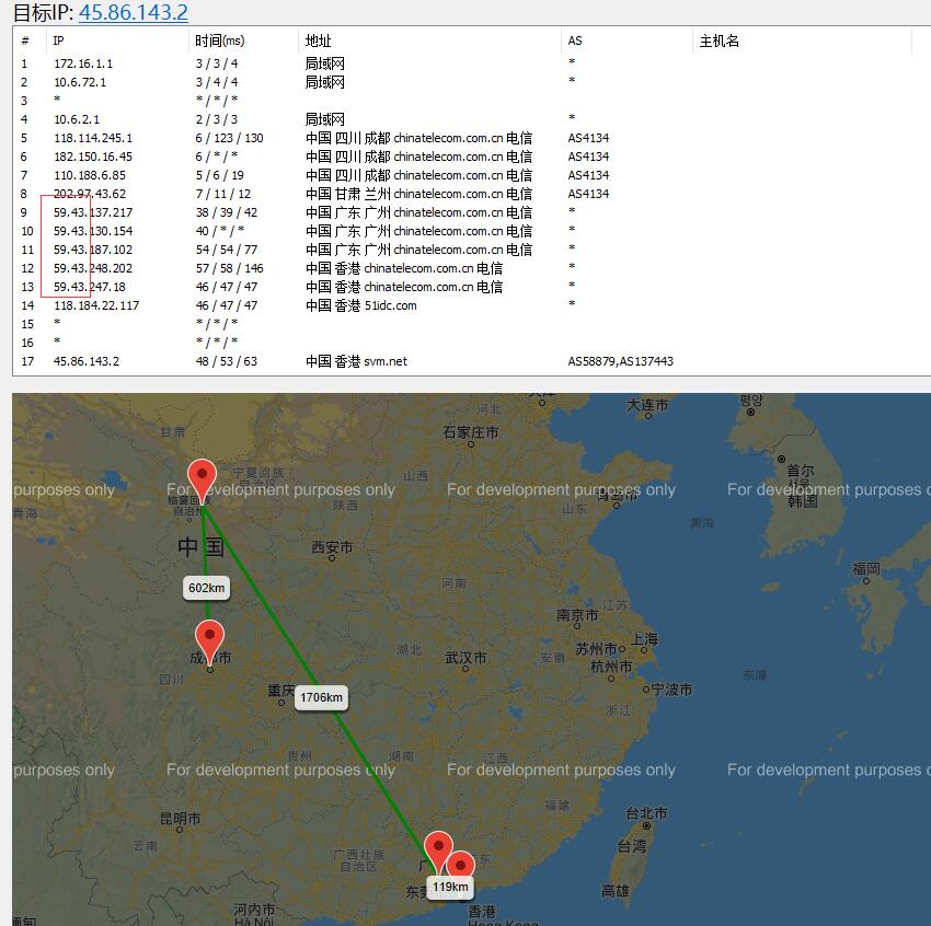 10gbiz香港站群服务器路由延迟测试