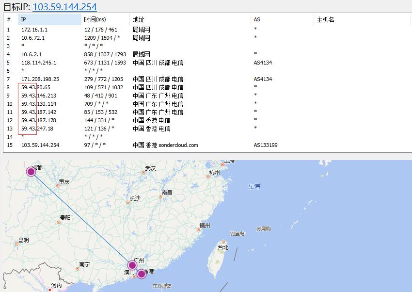 VPB香港CN2服务器路由线路测试