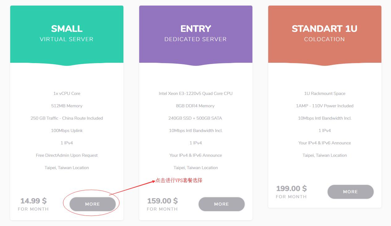 台湾VPS Serverfield 购买 - 首页选择VPS套餐