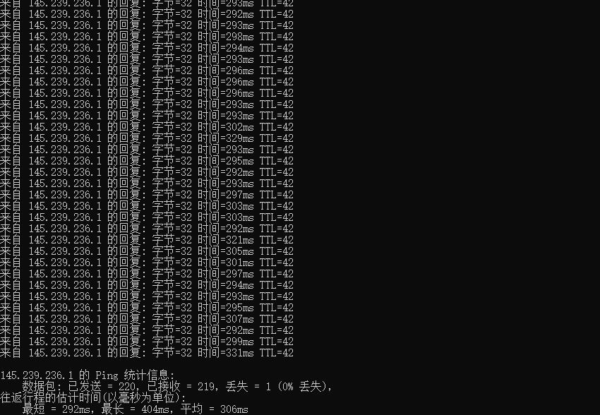 Regxa波兰VPS测评 - 本地Ping延迟效果