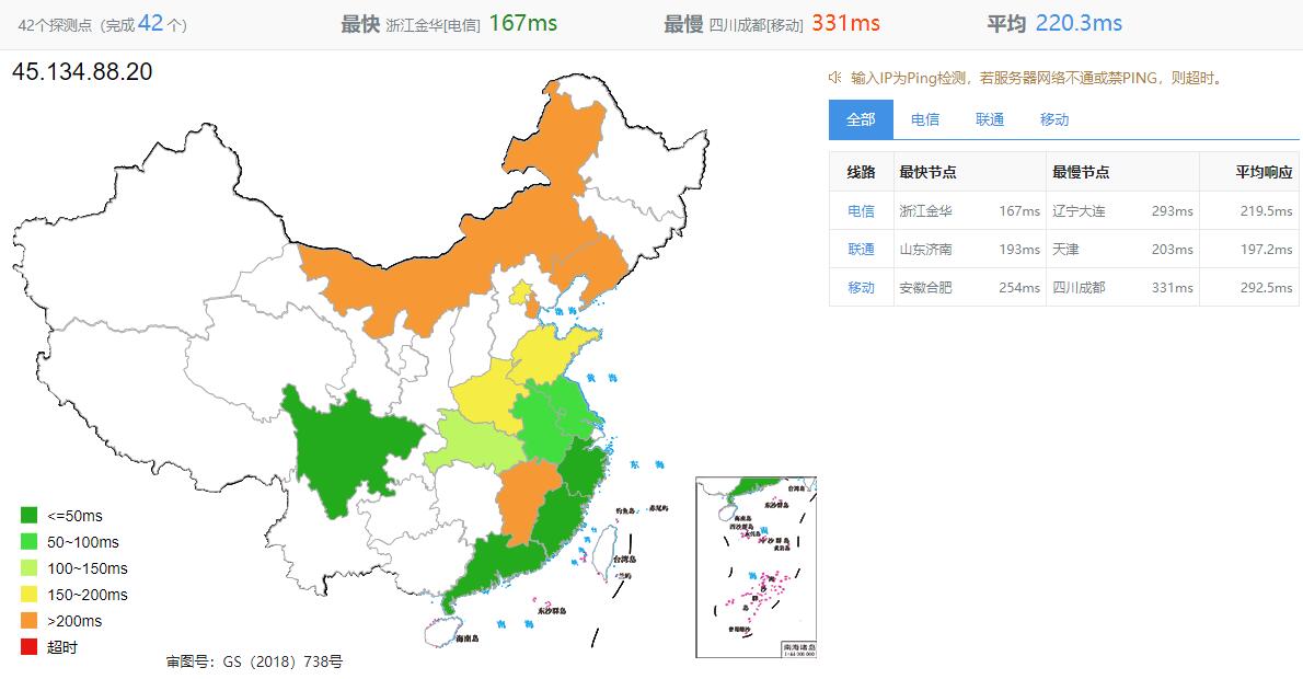 iFog GmbH英国VPS测评 - 全国三网Ping延迟测试