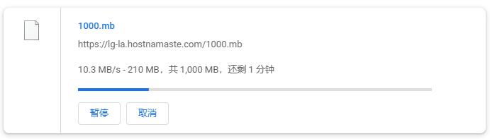 HostNamaste美国VPS测评 - 本地下载速度测试