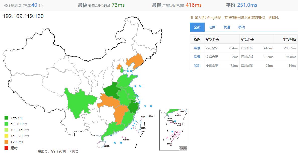 arkecx台湾VPS测评 - 本地Ping延迟测试