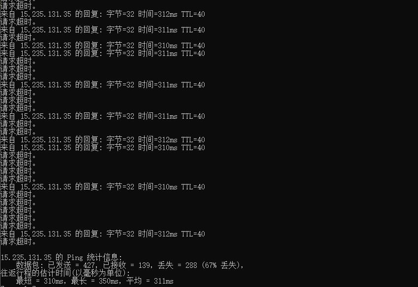 Regxa新加坡VPS测评 - 本地Ping延迟测试