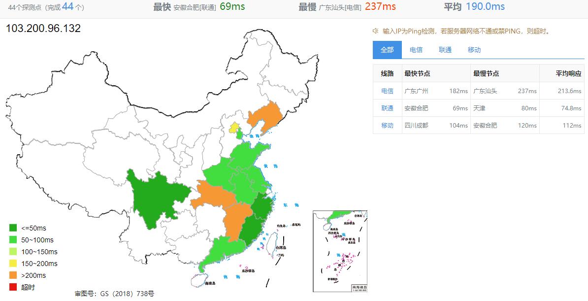 StarryDNS新加坡VPS测评 - 三网Ping延迟测试