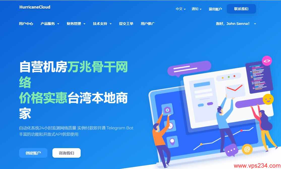 HurricaneCloud台湾VPS测评 - 中华电信线路/动静态IP/无限流量