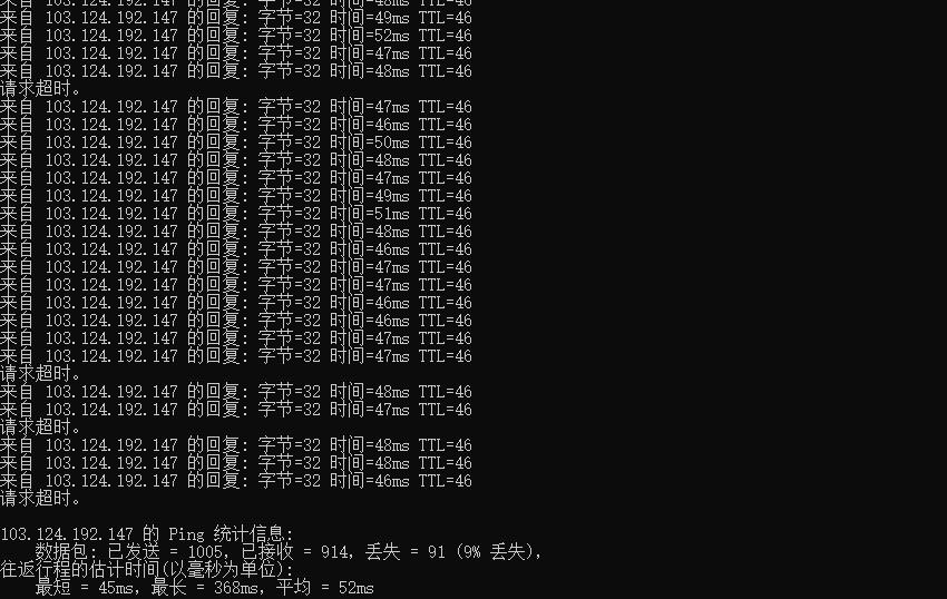 HostEase香港主机本地Ping测试