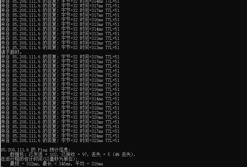 BudgetVM日本VPS Ping效果图