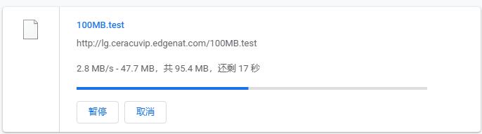 EDGENAT 联通CU VIP 4837线路美国VPS下载速度