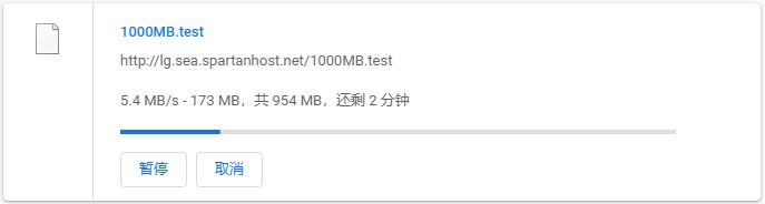 spartanhost美国VPS下载速度