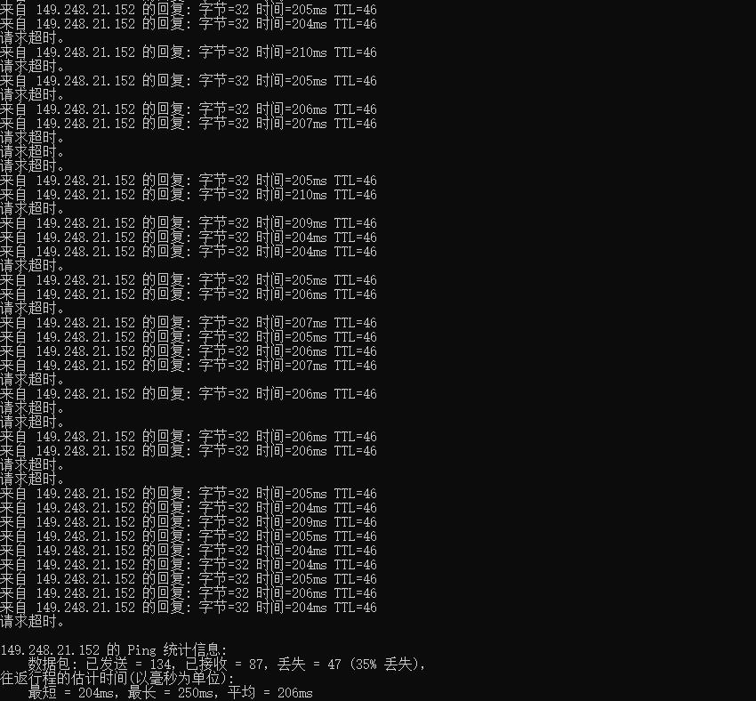 Vultr美国（洛杉矶）Ping效果图