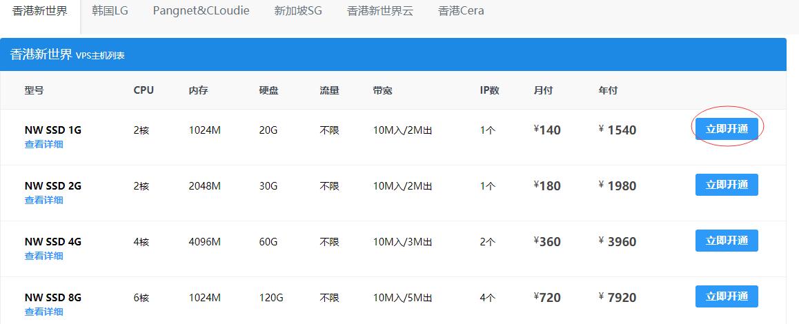 80VPS购买 - 套餐选择