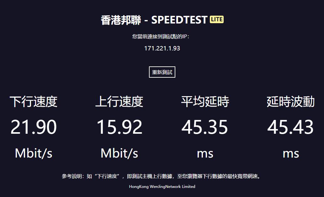 国外VPS LOCVPS 香港节点速度测试