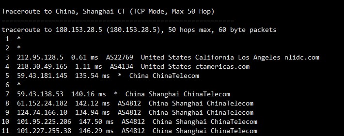 桔子VPS电信线路测试二