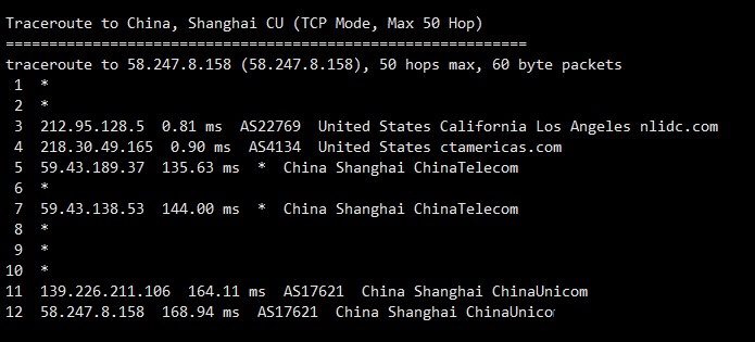 桔子VPS联通线路测试二