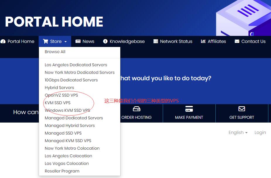 美国VPS DediPath 购买 - 选择支持的VPS类型