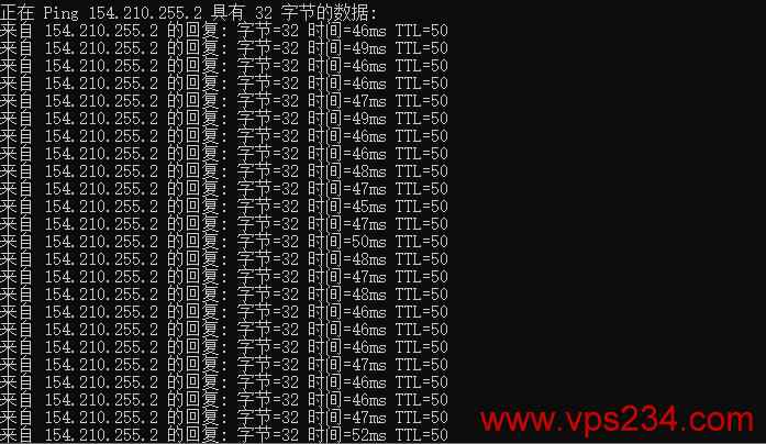 CMIVPS Ping效果图