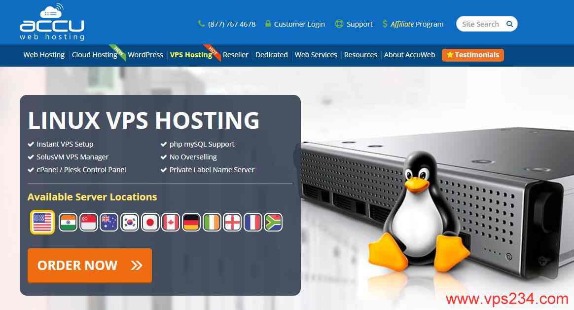国外VPS accuwebhosting 推荐、稳定、速度快