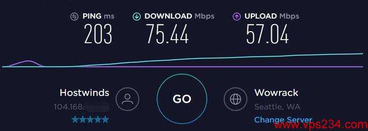 Hostwinds VPS 上传下载速度测试