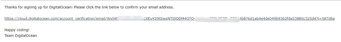 DigitalOcean购买邮件激活